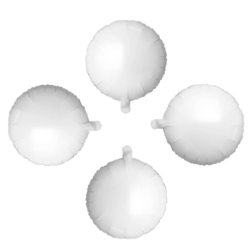 Adeer White Foil Balloon Round Shaped Mylar Helium Balloons Graduation Party Balloons Wedding Baby Shower Birthday Party Decorations, 18 Inches, Pack of 20 - Image 4